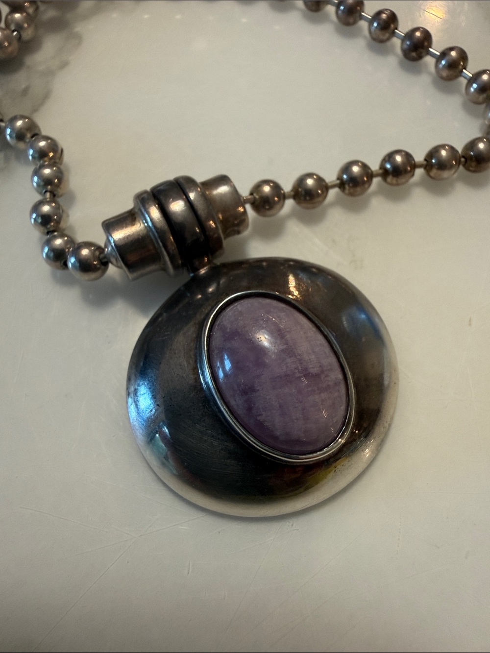 Espo silver chain enhancer with amethyst stone